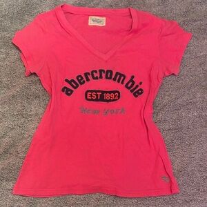 Abercrombie & Fitch Coral V-Neck Tee